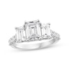 Thumbnail Image 0 of Memories Moments Magic Emerald-Cut Lab-Created Diamond Three-Stone Engagement Ring 3-1/2 ct tw 14K White Gold