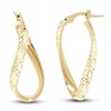 Thumbnail Image 0 of Diamond-cut Oval Twist Hoop Earrings 10K Yellow Gold