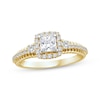 Thumbnail Image 0 of Threads of Love Princess-Cut Diamond Halo Engagement Ring 3/4 ct tw 14K Yellow Gold