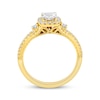 Thumbnail Image 2 of Threads of Love Princess-Cut Diamond Halo Engagement Ring 3/4 ct tw 14K Yellow Gold