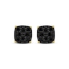 Thumbnail Image 1 of Men's Black Diamond Stud Earrings 1 ct tw 10K Yellow Gold