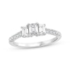 Thumbnail Image 0 of Memories Moments Magic Emerald-Cut Diamond Three-Stone Engagement Ring 1 ct tw 14K White Gold