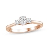 Thumbnail Image 0 of Memories Moments Magic Oval & Round-Cut Diamond Three-Stone Engagement Ring 1/2 ct tw 14K Rose Gold