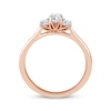 Thumbnail Image 2 of Memories Moments Magic Oval & Round-Cut Diamond Three-Stone Engagement Ring 1/2 ct tw 14K Rose Gold