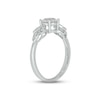 Thumbnail Image 1 of White Lab-Created Sapphire Diamond Leaf Promise Ring 1/10 ct tw Round-cut Sterling Silver