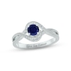 Thumbnail Image 0 of Blue Lab-Created Sapphire & Diamond Promise Ring 1/20 ct tw Round-cut Sterling Silver