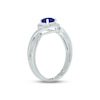 Thumbnail Image 1 of Blue Lab-Created Sapphire & Diamond Promise Ring 1/20 ct tw Round-cut Sterling Silver
