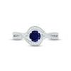 Thumbnail Image 2 of Blue Lab-Created Sapphire & Diamond Promise Ring 1/20 ct tw Round-cut Sterling Silver
