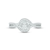 Thumbnail Image 2 of White Lab-Created Sapphire & Diamond Promise Ring 1/20 ct tw Round-cut Sterling Silver
