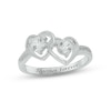 Thumbnail Image 0 of White Lab-Created Sapphire Double Heart Promise Ring Sterling Silver