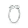 Thumbnail Image 1 of White Lab-Created Sapphire Double Heart Promise Ring Sterling Silver