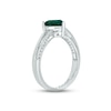 Thumbnail Image 1 of Lab-Created Emerald & Diamond Heart Promise Ring 1/10 ct tw Round-cut Sterling Silver