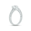 Thumbnail Image 1 of White Lab-Created Sapphire & Diamond Heart Promise Ring 1/10 ct tw Round-cut Sterling Silver