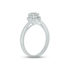 Thumbnail Image 1 of White Lab-Created Sapphire & Diamond Promise Ring 1/20 ct tw Round-cut Sterling Silver