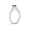 Thumbnail Image 1 of Blue Lab-Created Sapphire & Diamond Promise Ring Sterling Silver