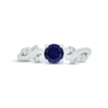 Thumbnail Image 2 of Blue Lab-Created Sapphire & Diamond Promise Ring Sterling Silver