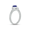 Thumbnail Image 1 of Blue Lab-Created Sapphire & Diamond Heart Promise Ring 1/20 ct tw Round-cut Sterling Silver