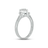 Thumbnail Image 1 of White Lab-Created Sapphire & Diamond Heart Promise Ring 1/20 ct tw Round-cut Sterling Silver