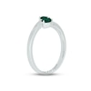 Thumbnail Image 1 of Lab-Created Emerald & Diamond Wrap Promise Ring 1/20 ct tw Round-cut Sterling Silver