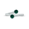 Thumbnail Image 2 of Lab-Created Emerald & Diamond Wrap Promise Ring 1/20 ct tw Round-cut Sterling Silver