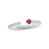 Thumbnail Image 0 of Lab-Created Ruby & Diamond Deconstructed Promise Ring 1/10 ct tw Round-cut Sterling Silver
