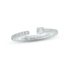 Thumbnail Image 0 of White Lab-Created Sapphire & Diamond Deconstructed Promise Ring 1/10 ct tw Round-cut Sterling Silver