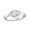 Thumbnail Image 0 of Memories Moments Magic Round-Cut Diamond Three-Stone Bypass Engagement Ring 3/4 ct tw 14K White Gold