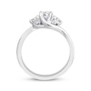 Thumbnail Image 2 of Memories Moments Magic Round-Cut Diamond Three-Stone Bypass Engagement Ring 3/4 ct tw 14K White Gold