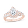 Thumbnail Image 0 of Monique Lhuillier Bliss Pear-Shaped Lab-Created Diamond Halo Engagement Ring 1-7/8 ct tw 18K Rose Gold