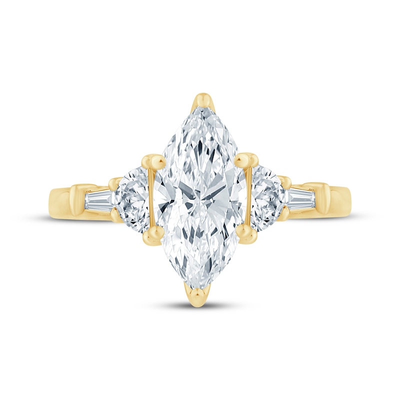 Monique Lhuillier Bliss Marquise-Cut Lab-Created Diamond Engagement Ring 2-1/2 ct tw 18K Yellow Gold