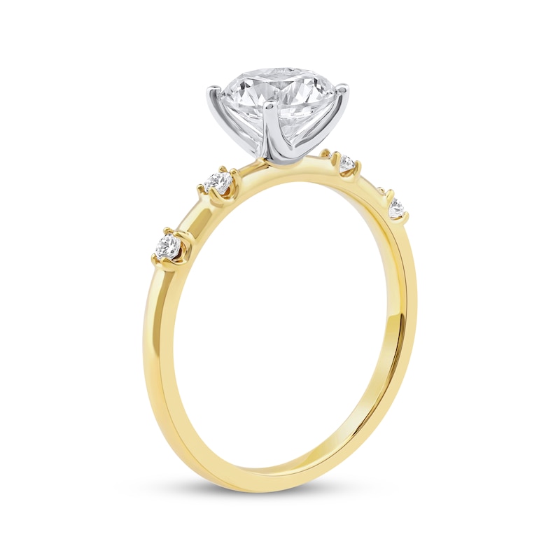 Lab-Created Diamonds by KAY Round-Cut Engagement Ring 1-5/8 ct tw 14K Two-Tone Gold